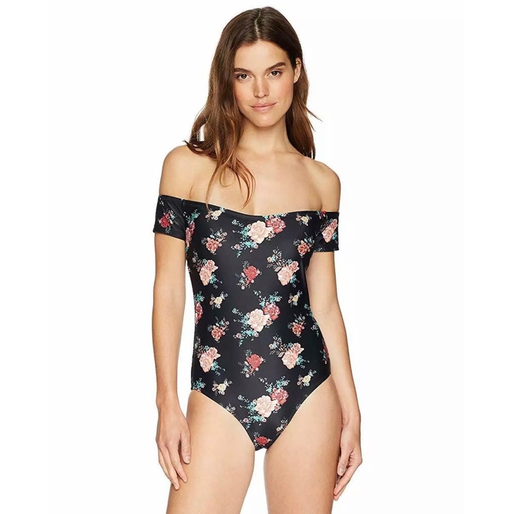 Mae Off the Shoulder floral Monokini padded June sale